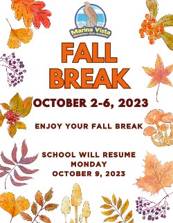 Fall break October 2nd - October 6th